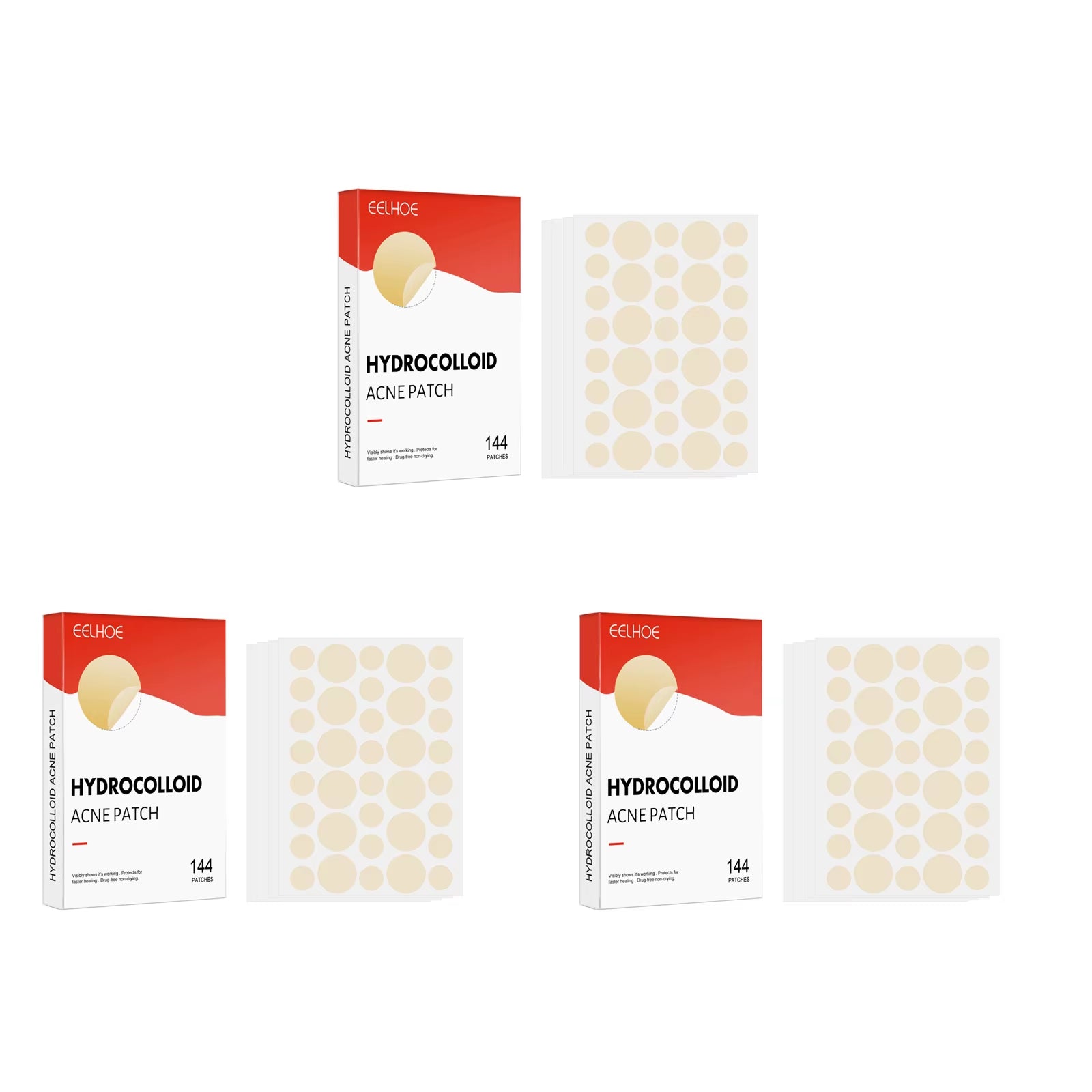 Hydrocolloid Acne Patches 2 Sizes Invisible Makeup-Friendly Pore Care Acne Pimple Patch Breathable for Comedones Treatment