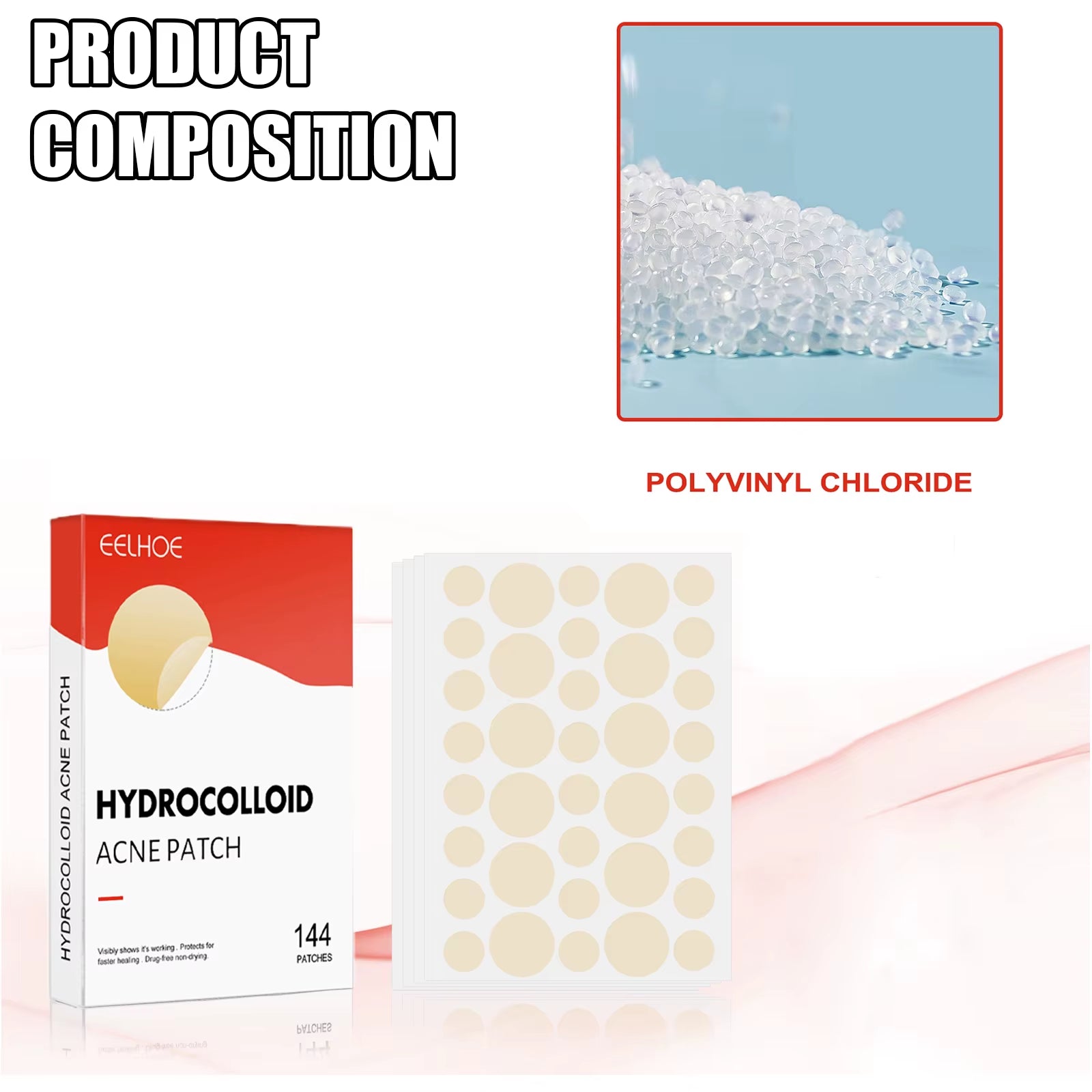 Hydrocolloid Acne Patches 2 Sizes Invisible Makeup-Friendly Pore Care Acne Pimple Patch Breathable for Comedones Treatment